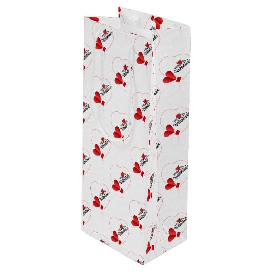 Valentijnsdag Wijn Cadeautas (Voorkant Gekanteld)