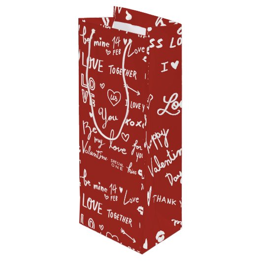 Valentijnsdag Wijn Cadeautas (Achterkant Gekanteld)
