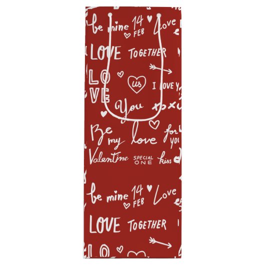 Valentijnsdag Wijn Cadeautas (Voorkant)