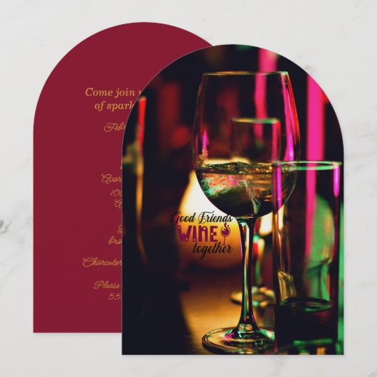 Valentijnsdag Wijn Charcuterie Vriendenfeest Kaart (Voorkant / Achterkant)