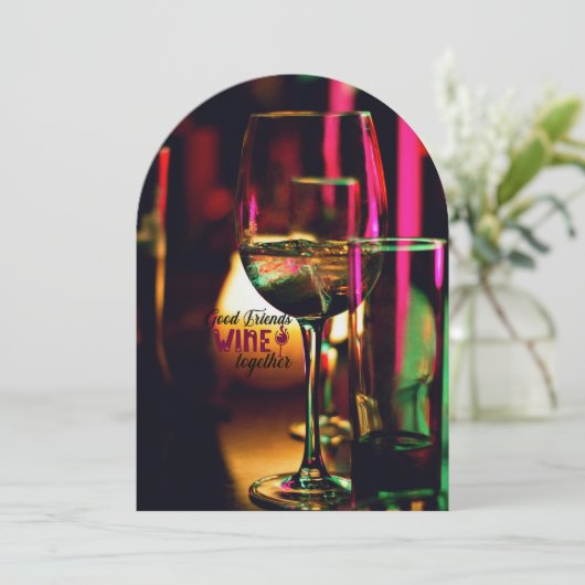 Valentijnsdag Wijn Charcuterie Vriendenfeest Kaart (Staand voorkant)