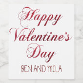 Valentijnsdag Wijn Etiket (Enkel label)