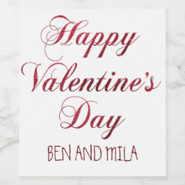 Valentijnsdag Wijn Etiket