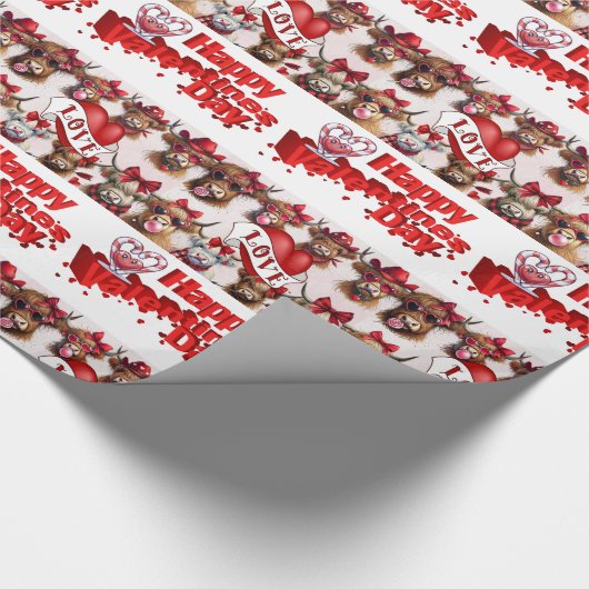 Valentijnsdag wikkelen papier Koe rode harten (Hoek)