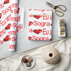 Valentijnsdag wikkelpapier eu amo sogra moeder cadeaupapier