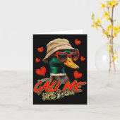 Valentijnsdag Wilde Eend Jacht Jager Camo C Kaart (Gele Bloem)