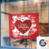 Valentijnsdag Windows Cling Raamsticker (Cafe Raam)