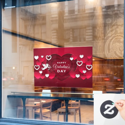Valentijnsdag Windows Cling Raamsticker (Cafe Raam)