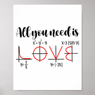 Valentijnsdag wiskunde humor voor leraren studente poster