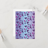 Valentijnsdag Wispelturig Hartpatroon Kaart (Voorkant / Achterkant in situ)