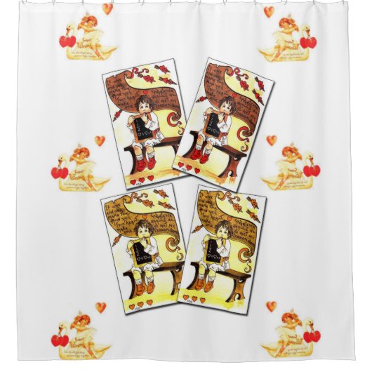 Valentijnsdag wit schoengordijn douchegordijn (Voorkant)