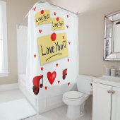 Valentijnsdag wit schoengordijn douchegordijn (In situ)