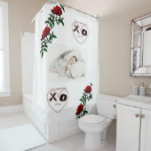 Valentijnsdag wit schoengordijn douchegordijn (In situ)