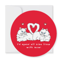 Valentijnsdag Witte Perzische Katten met Harten