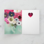 VALENTIJNSDAG WITTE PINKROSSEN, ANEMONSENSTROMEN FEESTDAGEN KAART (Binnen)