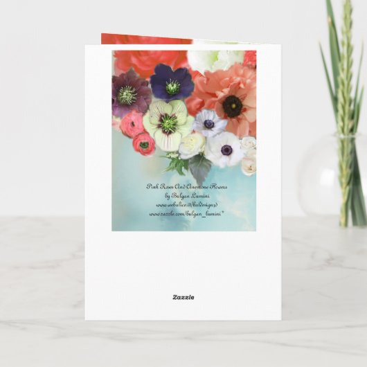 VALENTIJNSDAG WITTE RODE ROSSEN, ANEMOENSTROMEN FEESTDAGEN KAART (Achterkant)