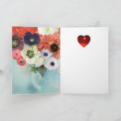 VALENTIJNSDAG WITTE RODE ROSSEN, ANEMOENSTROMEN FEESTDAGEN KAART (Binnen)