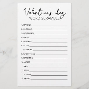 Valentijnsdag Woord Door Elkaar Spel feestspel