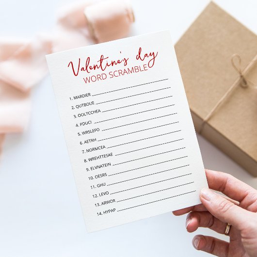Valentijnsdag Woordzoekspel spel kaart