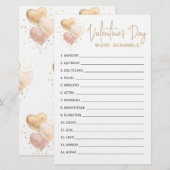 Valentijnsdag Word Scramble Game-game (Voorkant / Achterkant)