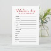 Valentijnsdag Word Scramble Game party Kaart (Staand voorkant)