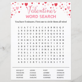 Valentijnsdag Word Search spel