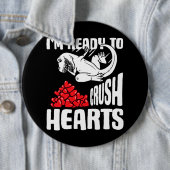 Valentijnsdag worstelen dinosaurus im klaar om te  ronde button 6,0 cm (In situ)