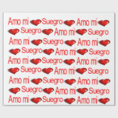 Valentijnsdag Wrapping Paper Amo mi Suegro Cadeaupapier (Vlak)