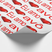 Valentijnsdag Wrapping Paper Eu amo avô Hearts Cadeaupapier (Hoek)
