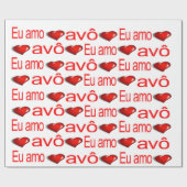 Valentijnsdag Wrapping Paper Eu amo avô Hearts Cadeaupapier (Vlak)