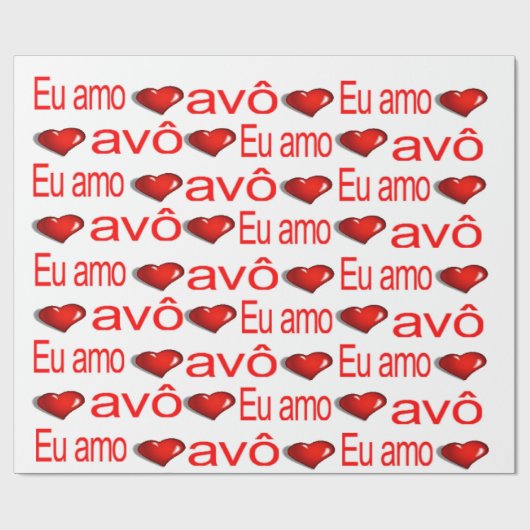 Valentijnsdag Wrapping Paper Eu amo avô Hearts Cadeaupapier (Vlak)