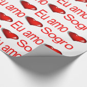 Valentijnsdag wrapping paper eu amo sogro cadeaupapier (Hoek)