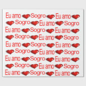 Valentijnsdag wrapping paper eu amo sogro cadeaupapier (Vlak)