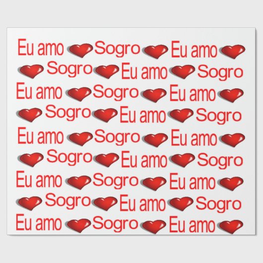 Valentijnsdag wrapping paper eu amo sogro cadeaupapier