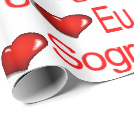 Valentijnsdag wrapping paper eu amo sogro cadeaupapier (Rol Hoek)