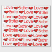Valentijnsdag Wrapping Paper Love Brother Hearts Cadeaupapier (Vlak)