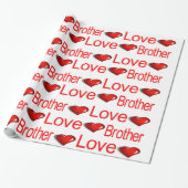 Valentijnsdag Wrapping Paper Love Brother Hearts Cadeaupapier (Uitgerold)