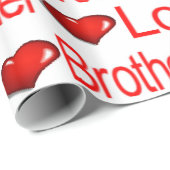 Valentijnsdag Wrapping Paper Love Brother Hearts Cadeaupapier (Rol Hoek)