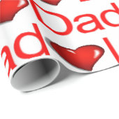 Valentijnsdag Wrapping Paper Love Dad Red Hearts Cadeaupapier (Rol Hoek)