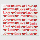 Valentijnsdag Wrapping Paper Love Grandma Hearts Cadeaupapier (Vlak)