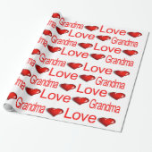 Valentijnsdag Wrapping Paper Love Grandma Hearts Cadeaupapier (Uitgerold)