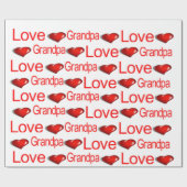 Valentijnsdag Wrapping Paper Love Grandpa Hearts Cadeaupapier (Vlak)