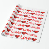 Valentijnsdag Wrapping Paper Love Grandpa Hearts Cadeaupapier (Uitgerold)