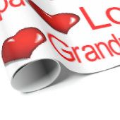 Valentijnsdag Wrapping Paper Love Grandpa Hearts Cadeaupapier (Rol Hoek)