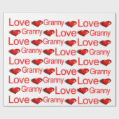 Valentijnsdag Wrapping Paper Love Granny Hearts Cadeaupapier (Vlak)