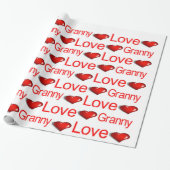 Valentijnsdag Wrapping Paper Love Granny Hearts Cadeaupapier (Uitgerold)