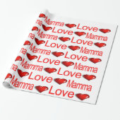 Valentijnsdag Wrapping Paper Love Mamma Hearts Cadeaupapier (Uitgerold)