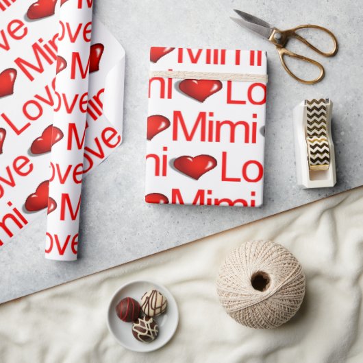 Valentijnsdag Wrapping Paper Love Mimi Hearts Cadeaupapier (Crafts)
