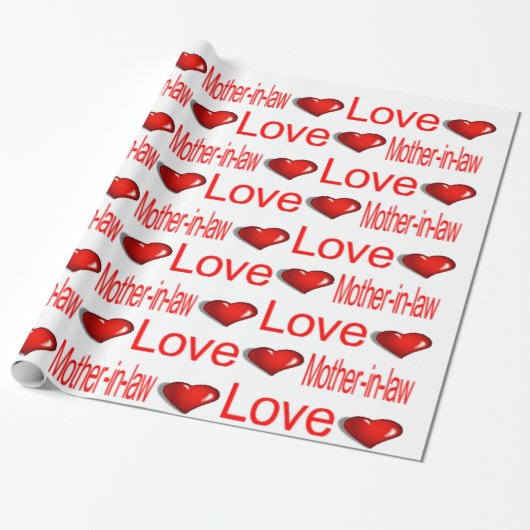 Valentijnsdag Wrapping Paper Love Mother in Law Cadeaupapier (Uitgerold)