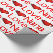 Valentijnsdag Wrapping Paper Love NanaRed Hearts Cadeaupapier (Hoek)